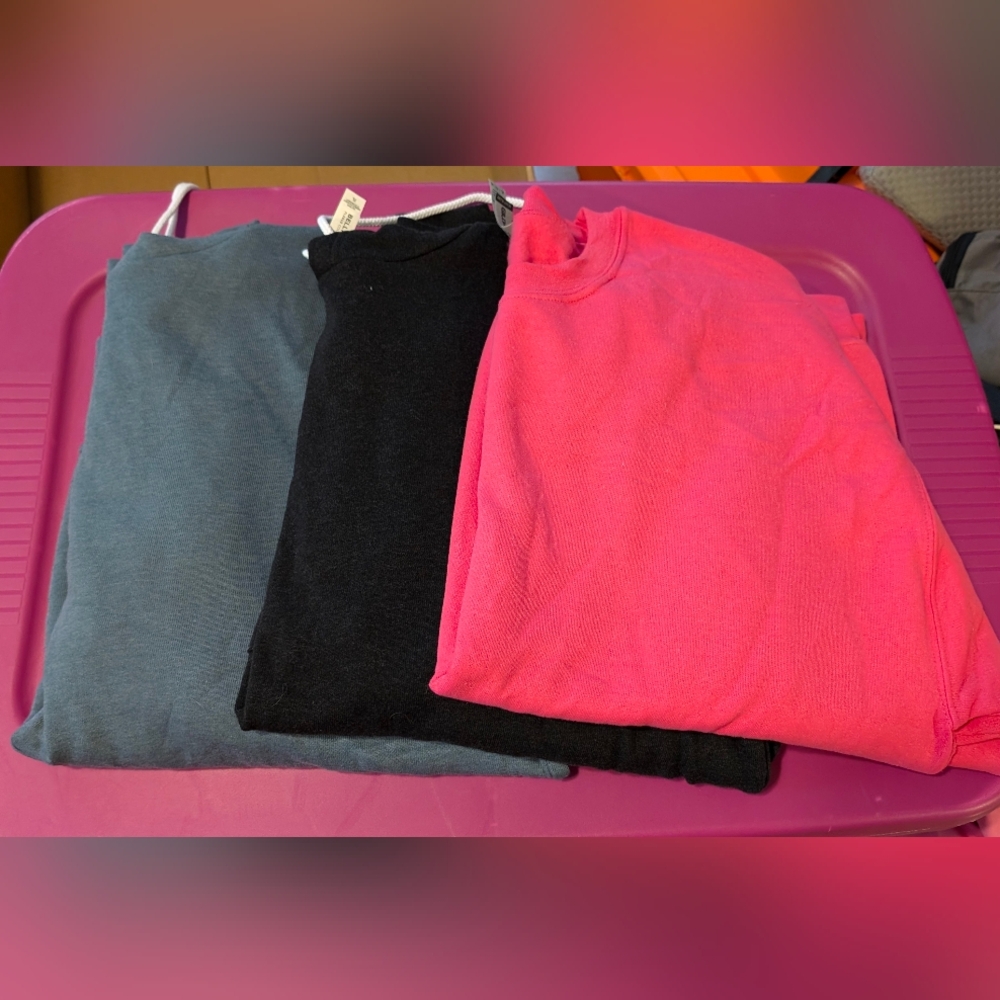Bella Canvas/Gildan Hoodie/Sweatshirt Bundle - UNISEX XL - 3 Hoodies